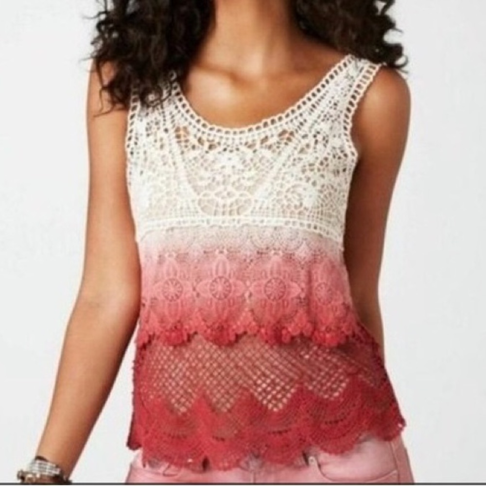 Crochet dip dyed tank top